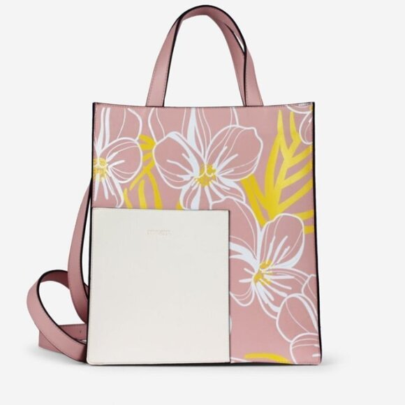Host PICK NWT Pink Floral Tote Laptop shoulder bag Premium Vegan - Picture 2 of 5
